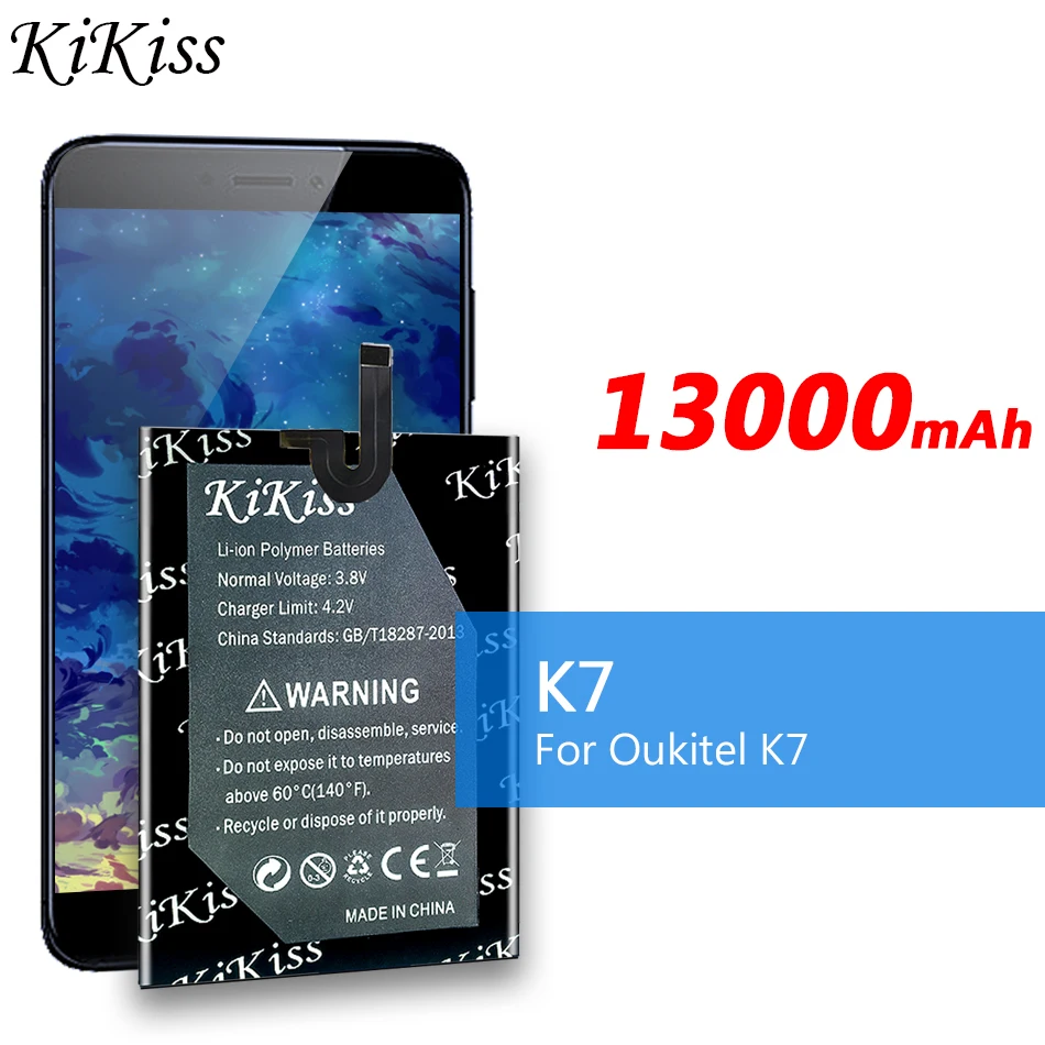 

Аккумулятор KiKiss 13000 мАч для смартфона Oukitel K7 OukitelK7 K 7, сменные высококачественные резервные батареи большой емкости