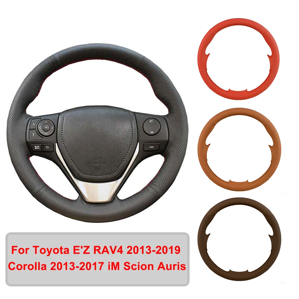 Прошитая вручную искусственная кожа для Toyota E'Z RAV4 Corolla iM Scion Auris оплетка рулевого колеса