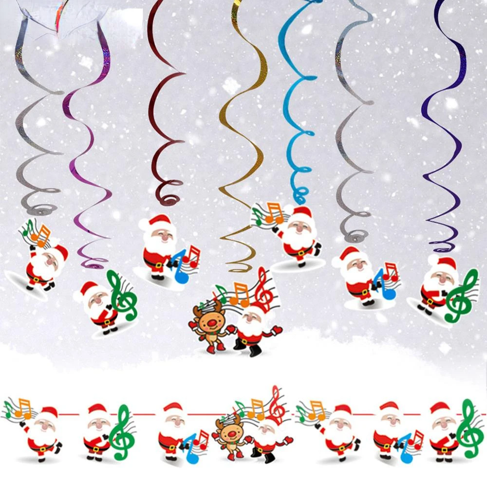 

Рождественские Подвески в виде спирали для дома, Санта-Клаус, лось, рождественские украшения, Рождественский Декор