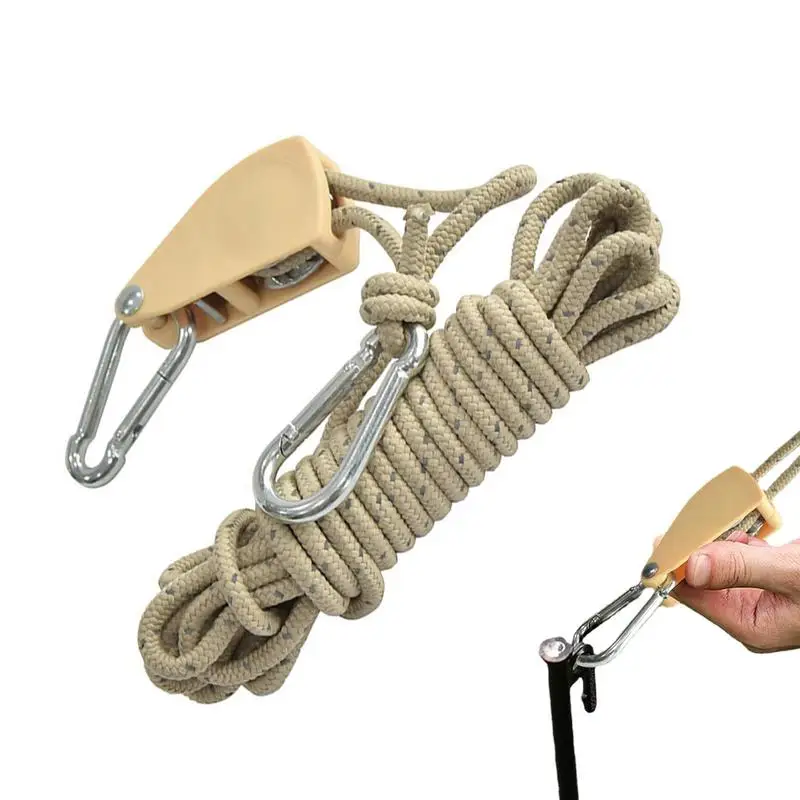 

Pulley Rope Ratchet Hanger Outdoor Tent Canopy Pull Rope Grow Light Fixtures Rope Clip Hangers Hanging Ropes for Gardening Grow