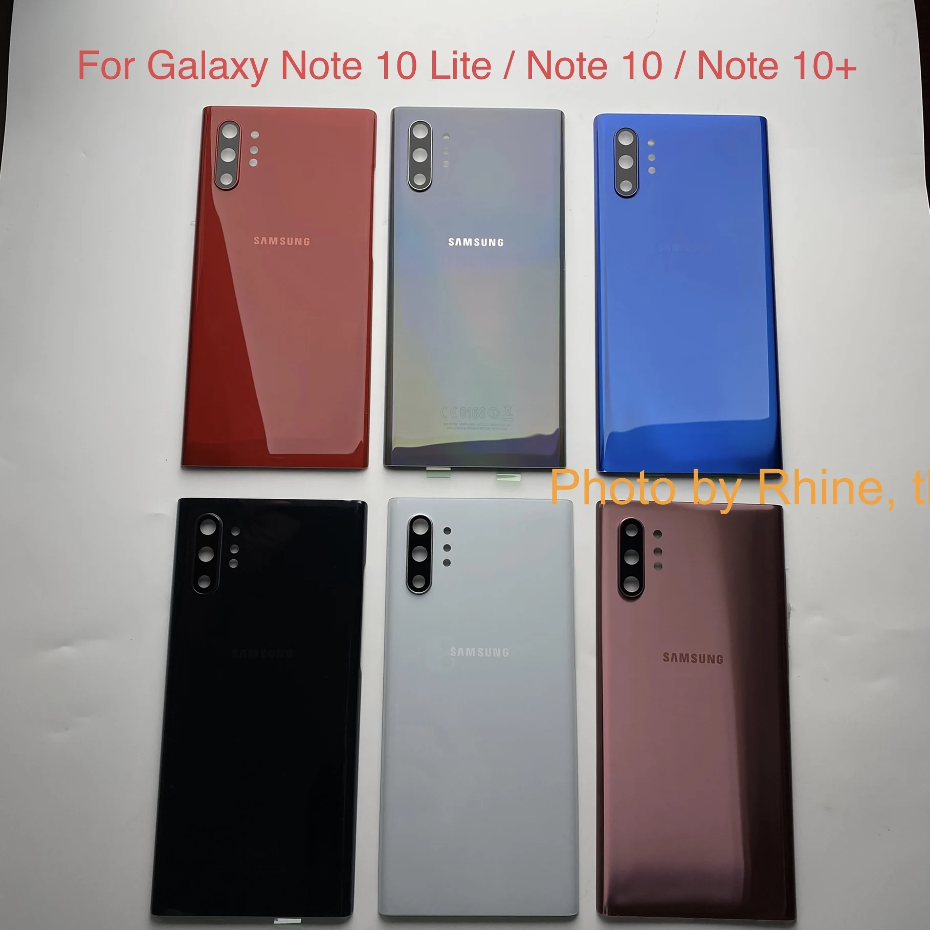 For Samsung Galaxy Note 10 N975 Note 10 plus Note 10 Lite NOTE10+  Battery Back Cover Door Housing + ear Camera Glass Lens Frame