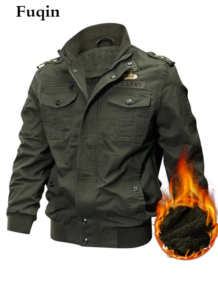

Men's Triumph Bomber Jacket Waterproof Classic Sports Solid Coat Zipper Down Multi Pocket Long Sleeves New Softshell Jackets 6XL
