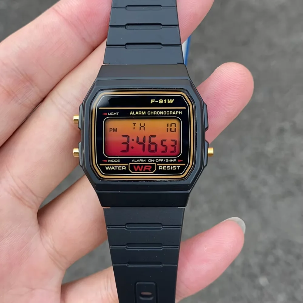 Фото Самоклеящиеся защитные пленки для экрана часов Casio Small Square F-91W/A158W/A159W, радужные наклейки, покрытие для дисплея, аксессуары №5
