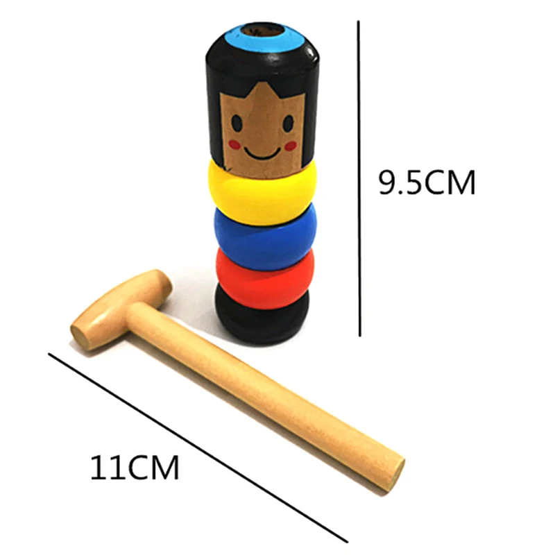 

New 1 set Magic Toy Close Up Stage Magic Props Fun Toy Accessory Immortal Daruma Unbreakable Wooden Man Magic Tricks