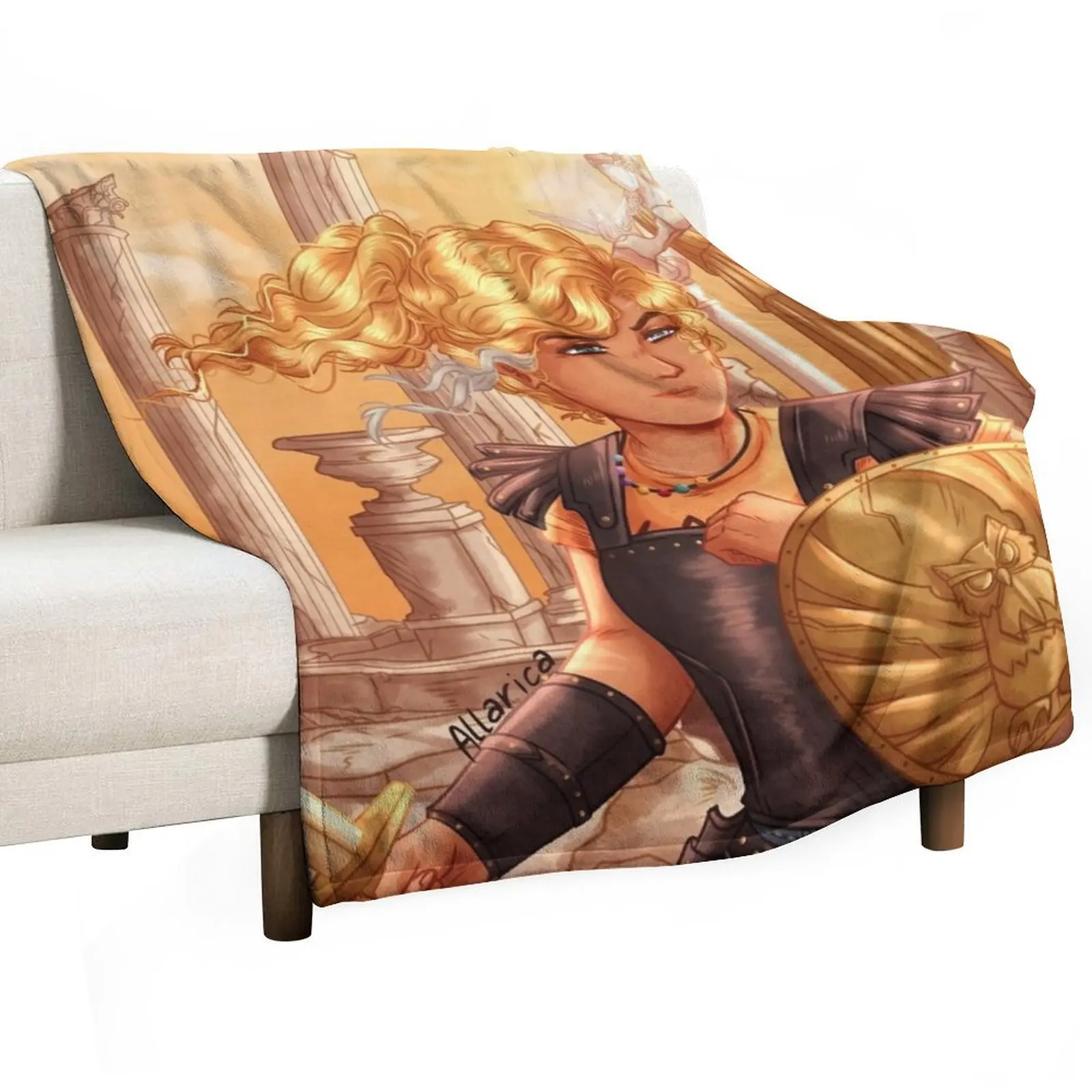 Фото Золотой плед Annabeth Chase, одеяла и детские игрушки, спальный мешок, тонкие пляжные пледы. №1