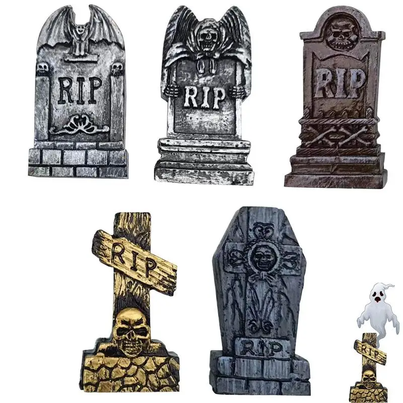 

Tombstone Halloween Decorations 5pcs Halloween Garden RIP Tombstones Multifunctional Outdoor Lawn Yard Decorations For Graveyard