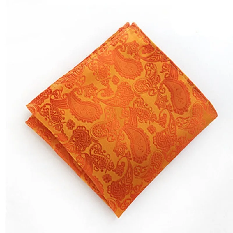 

2/1pcs Yellow Luxury Men Vintage Floral Paisley Silk Handkerchief Pocket Square Fashion Men Hanky For Wedding Party 25*25CM