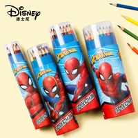 disney marvel 1224 oil colored pencils wood watercolor pencils spiderman drawing pencil set for stationery school art supplies