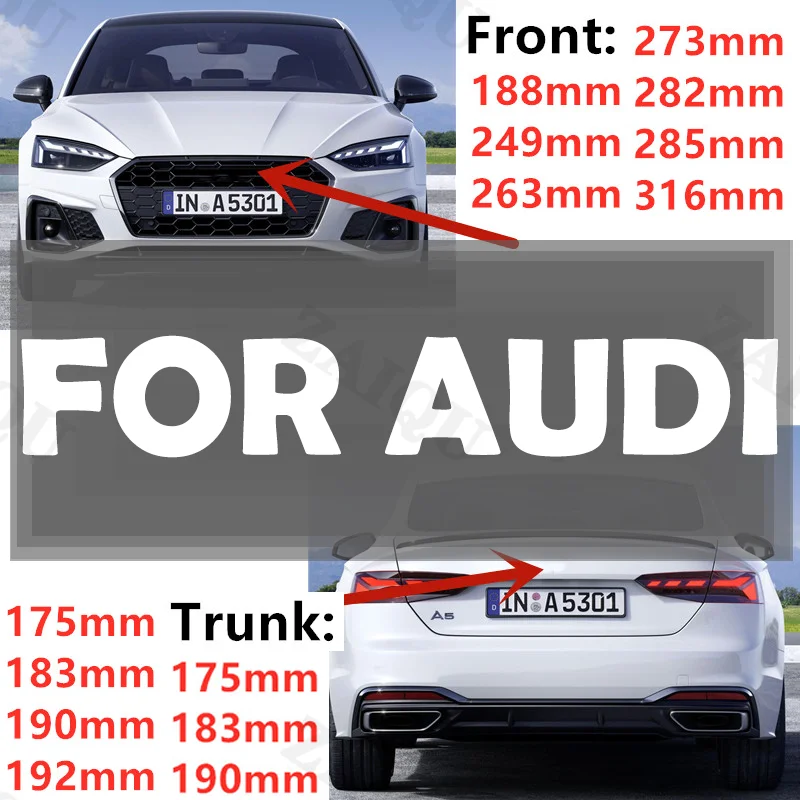 

4 Ring Car Hood Bonnet Front Grille Emblem Rear Badge Logo Sticker Decals for audi A1 A3 A4 A5 A6 S7 B5 B7 Q2 Q3 Q8 tt 285 192mm