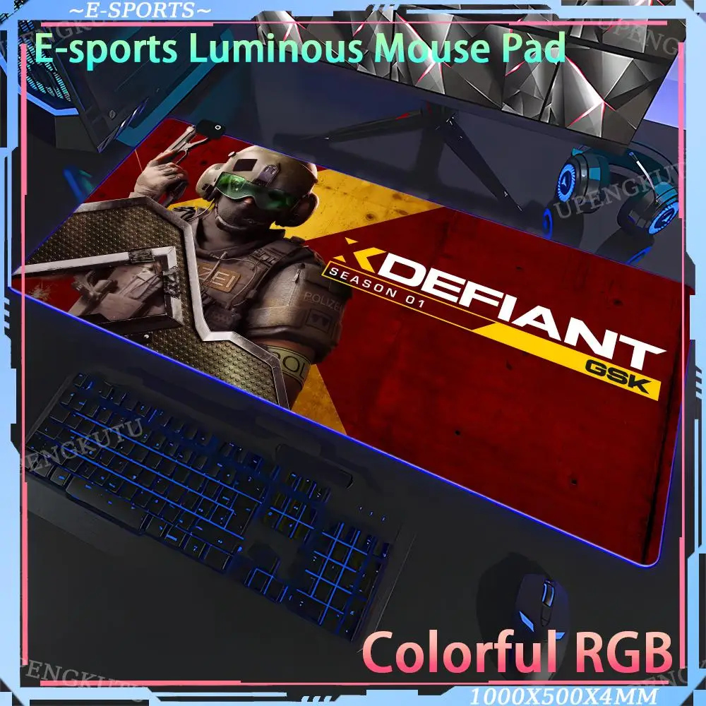 RGB аниме большой X_XDefiant компьютерный XXL настольный коврик милые настольные