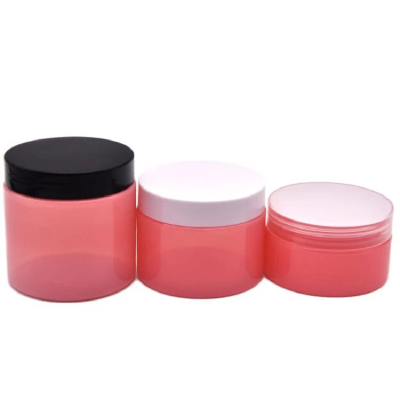 

24pcs Cream Container PET Plastic Cosmetic Jar Plastic Lid 8oz 7oz 5oz 250g 200g 150g 100g Refillable Bottle Empty Hair Wax Pots
