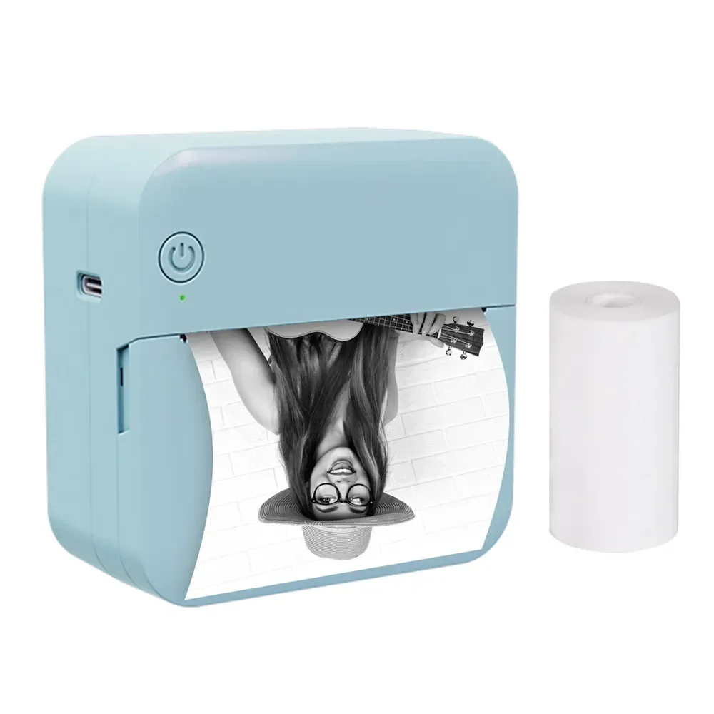 

Mini Pocket Thermal Printer Portable Sticker Maker 203DPI Instant Photo Printing BT Printer w/ 1 Paper Roll 57mm for Smartphone