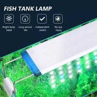 aquarium led lighting 18 70cm high quality fish tank lamp with extendable brackets white and blue leds fits for aquarium