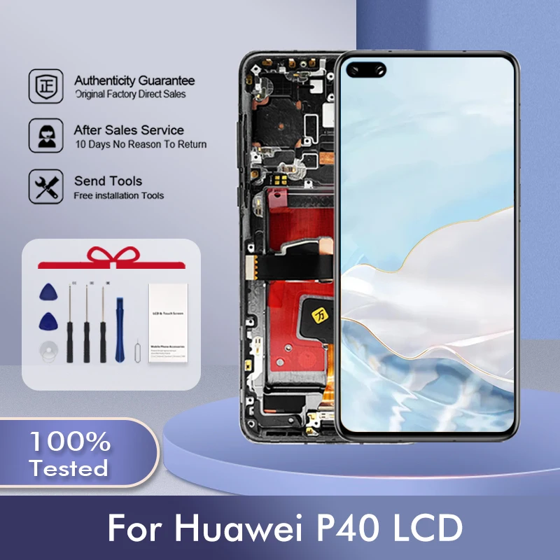 

ЖК-дисплей для Huawei P40 диагональю 6,1 дюйма с сенсорной панелью, 1 шт.