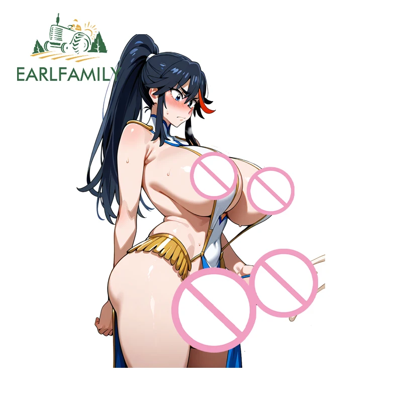 

EARLFAMILY Futanari Matoi Ryuuko, соблазнительная графика, автомобильные наклейки, красивые наклейки на зеркало заднего вида, устойчивая к царапинам автомобильная этикетка