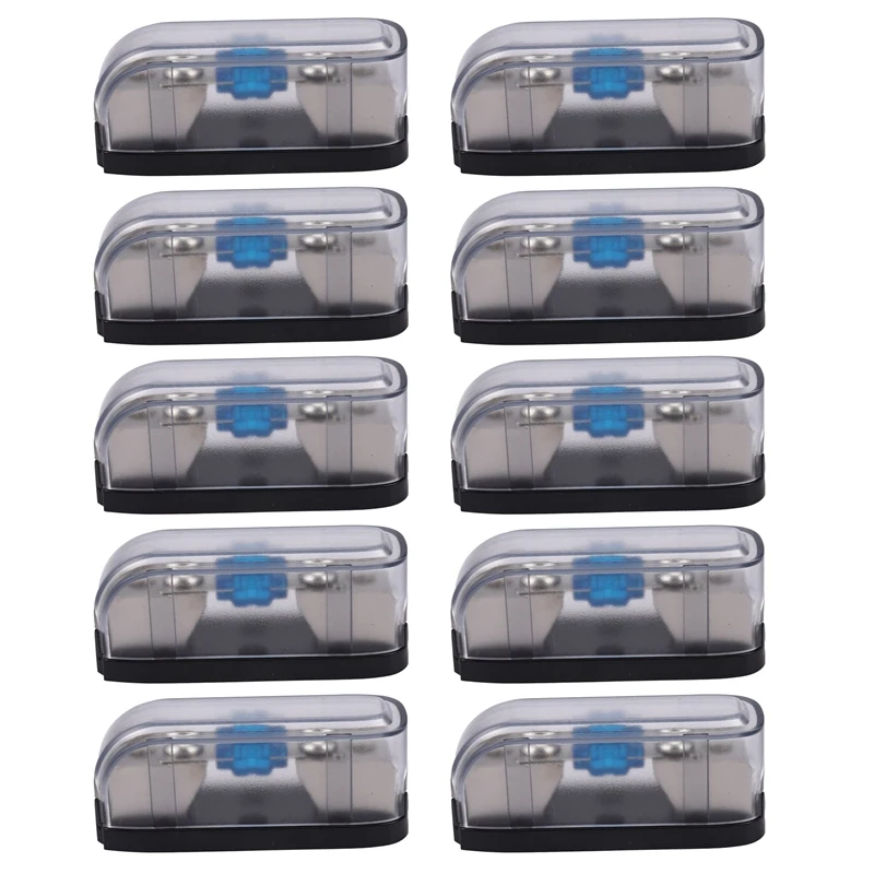

10X Car Stereo Fuse Holder, Auto Agu Audio Fuse Box Power Distribution Block 4Ga In 4Ga Out,Single Way