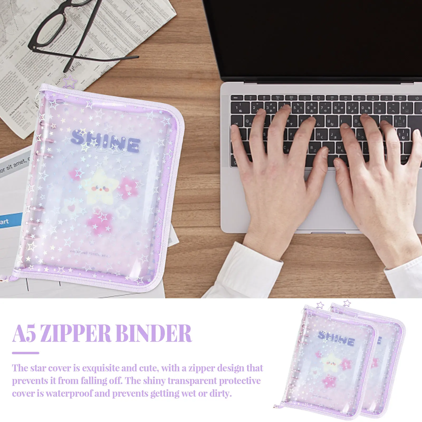 A5 симпатичный кожаный чехол с рисунком звезды для ноутбука отделения монет и