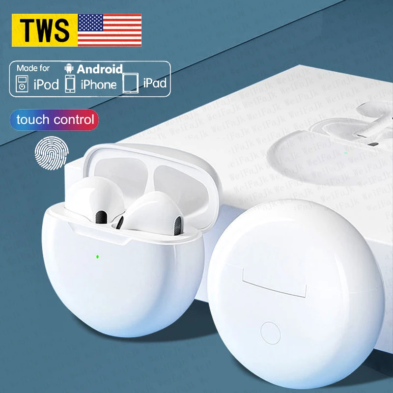 

Оригинальные беспроводные наушники AirPods Pro 6 TWS, Bluetooth наушники, спортивные наушники с микрофоном AirPods Pro, гарнитура для Apple iPhone Xiaomi Huawei