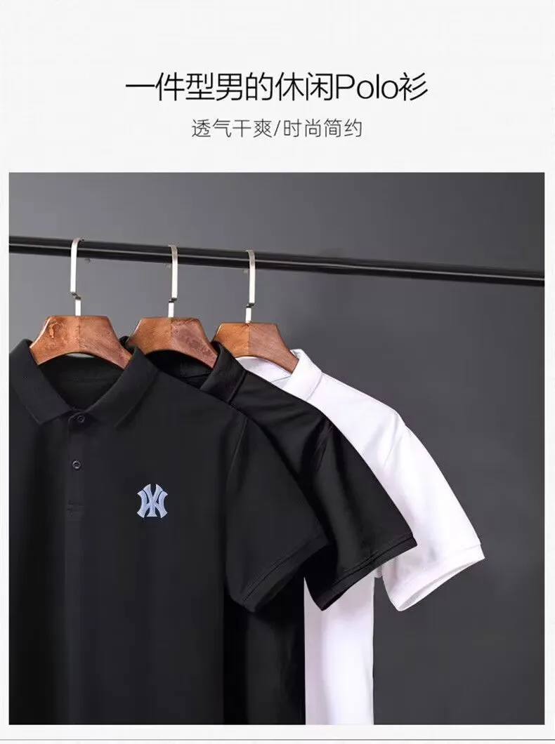 2023 Collared Summer Men's Short Sleeve T-shirt Lapel Embroidery Sports Fashion Polo Shirt Half Sleeve Top