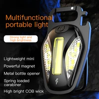 multifunctional portable light emergency outdoor camping light usb mini keychain highlight cob work light outdoor tools