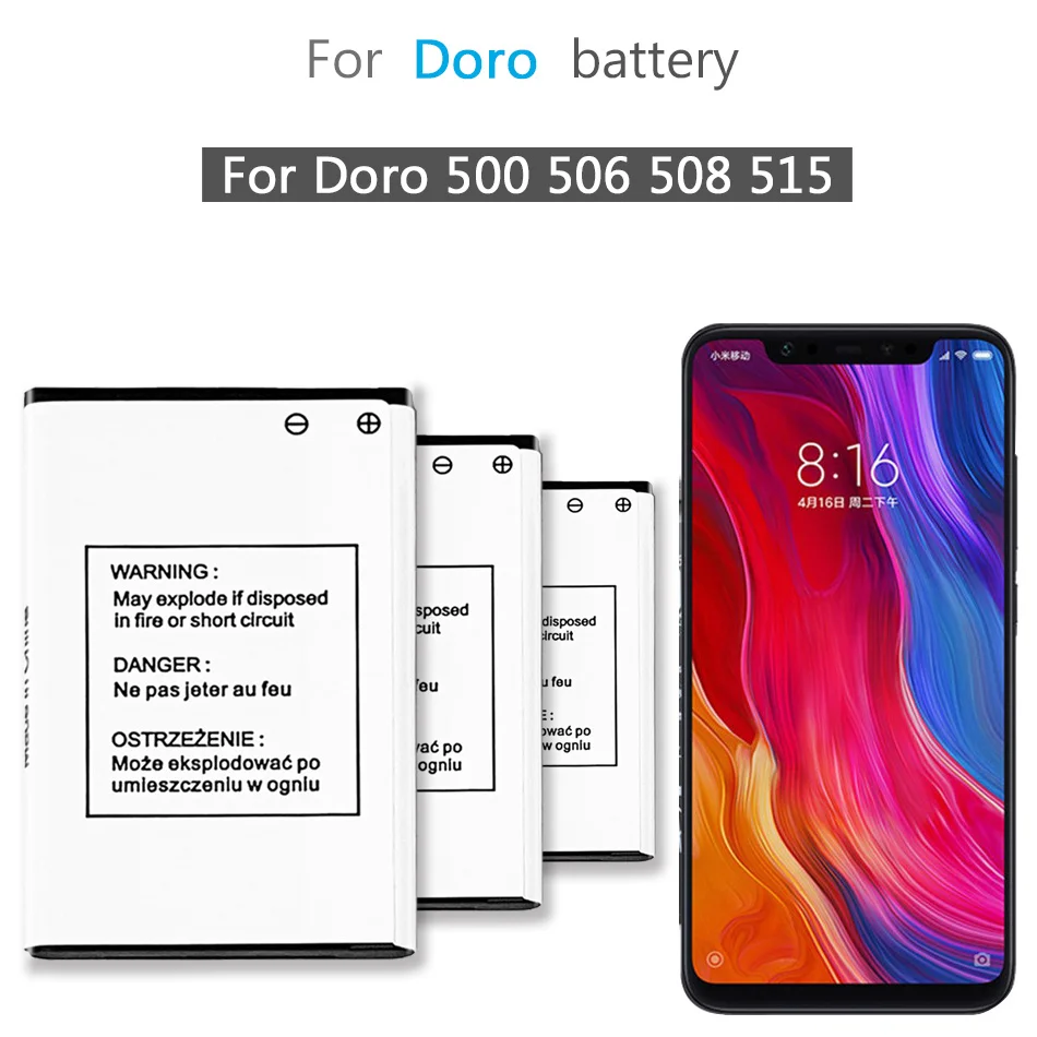 

800mAh Dbc-800d Battery for Doro 500 506 508 509 510 515 6520 6030 CELL PHONE Battery