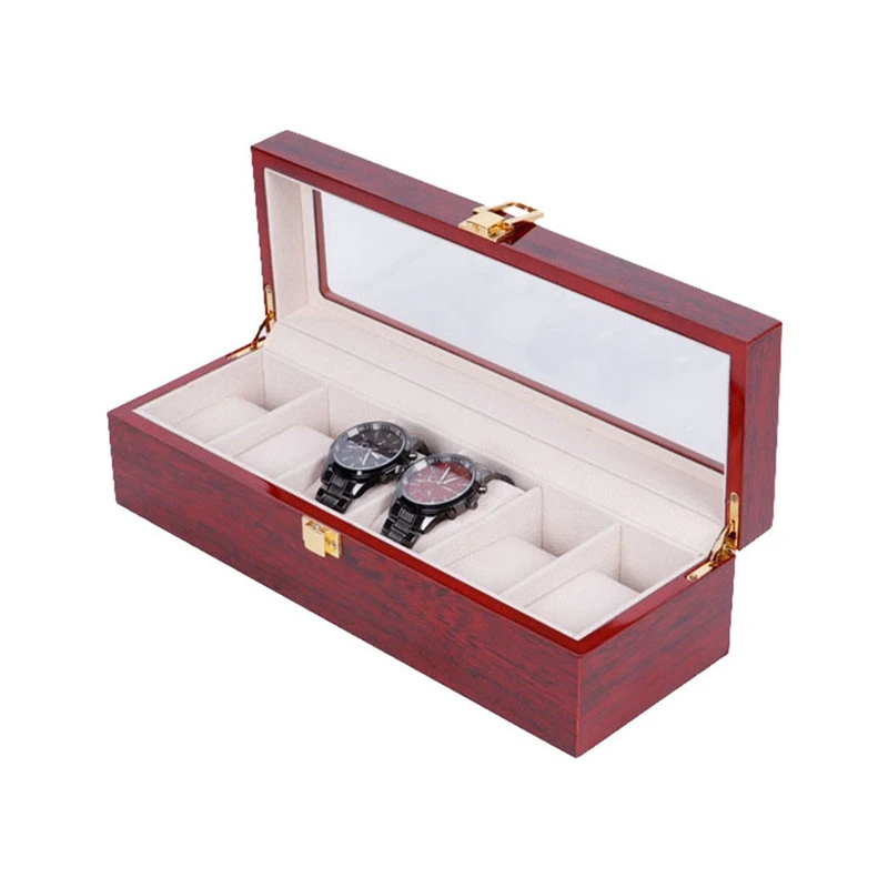 

Wood Storag Watch Boxes 6 Slots Watches Boxes Display Watch Box Jewelry Case Organizer Holder Promotion Boxes