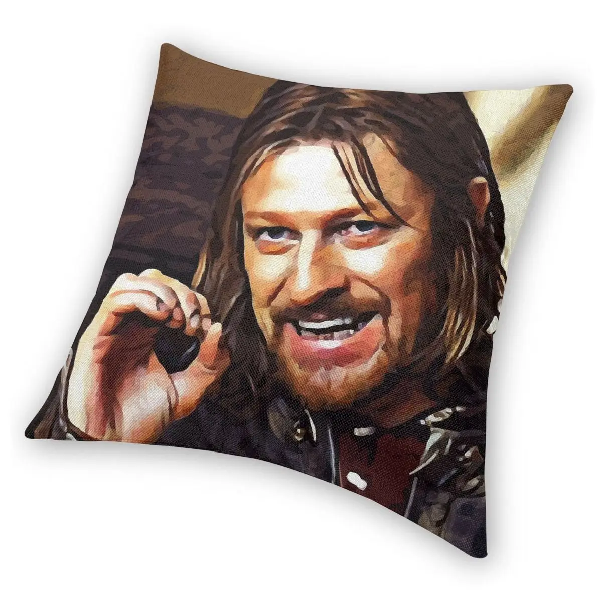 Наволочка Boromir Sean Bean Not просто из полиэстера и льна с бархатным рисунком на молнии