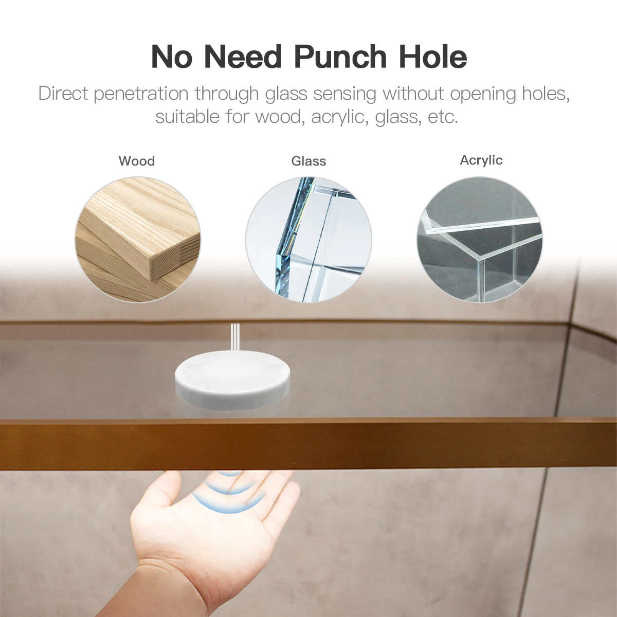 Проницаемая деревянная ручная подсветка сенсорный датчик с регулируемой