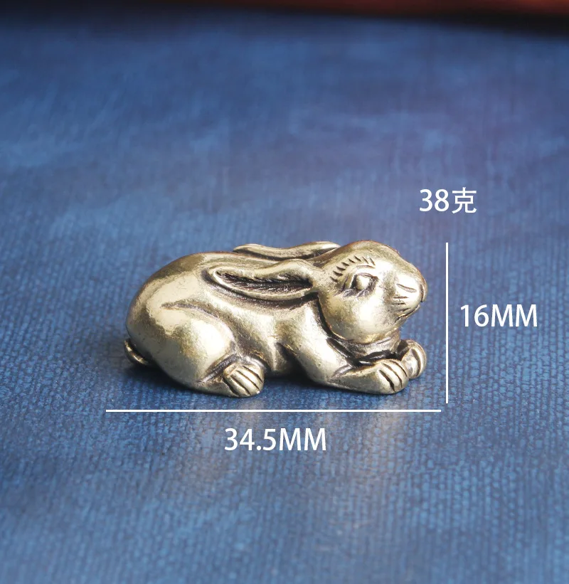Латунные статуэтки в стиле ретро с милым Кроликом бронзовые миниатюрные поделки