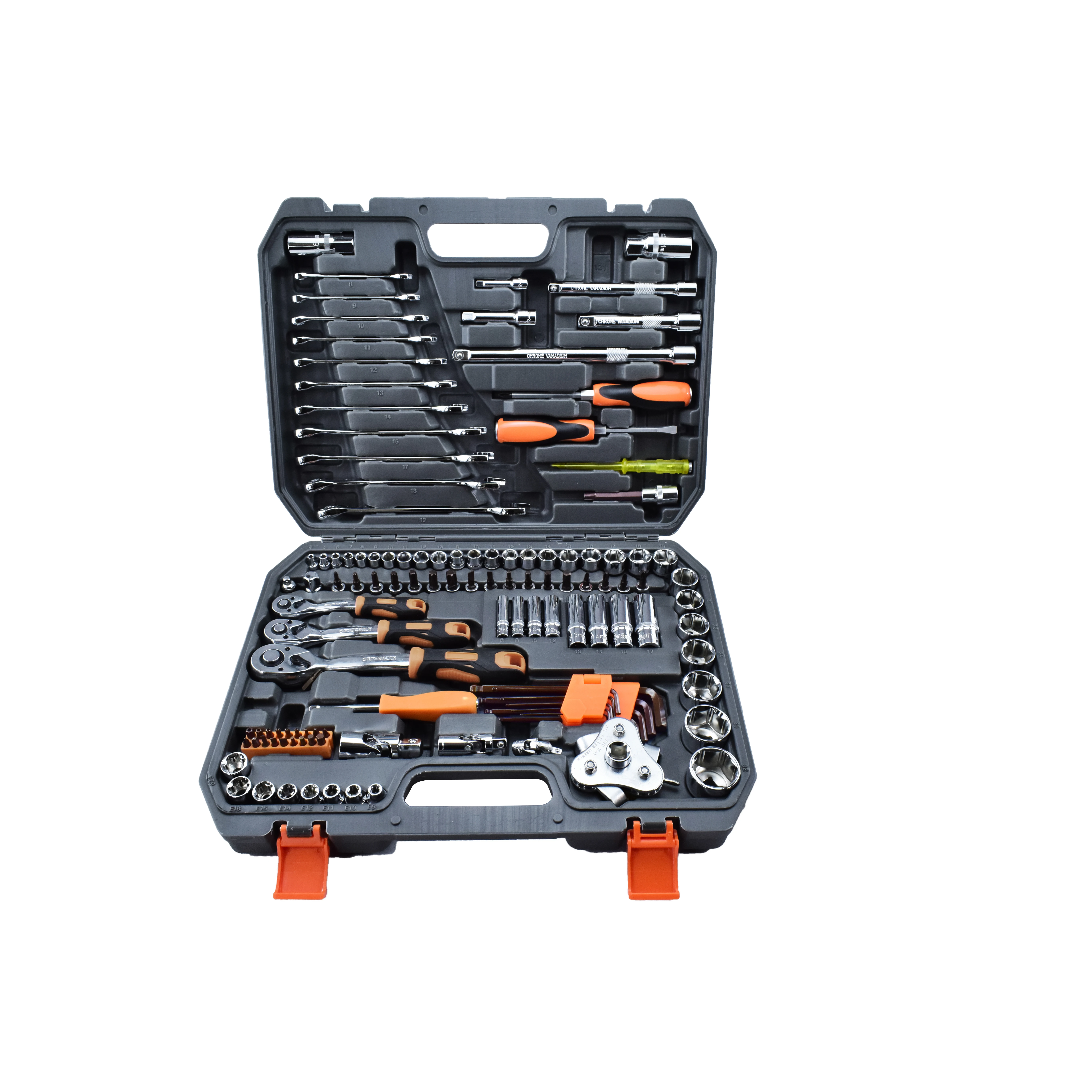 

SOLUDE hot sale 121 pcs 1/2", 1/4", 3/8" 50BV30 ratchet sockets tools set for repairing