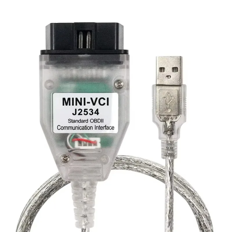 Фото Новейший интерфейс MINI VI 2024 V14.20.019 для чипа TIS Techstream MINI-VCI FT232RL J2534 2, диагностический кабель №1