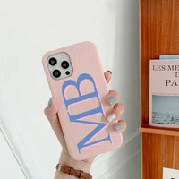 custom 3d text letter name leather phone case for iphone 13 pro max 12 13 11 12 pro max x xr xs max 7 8 plus se 2020 back cover