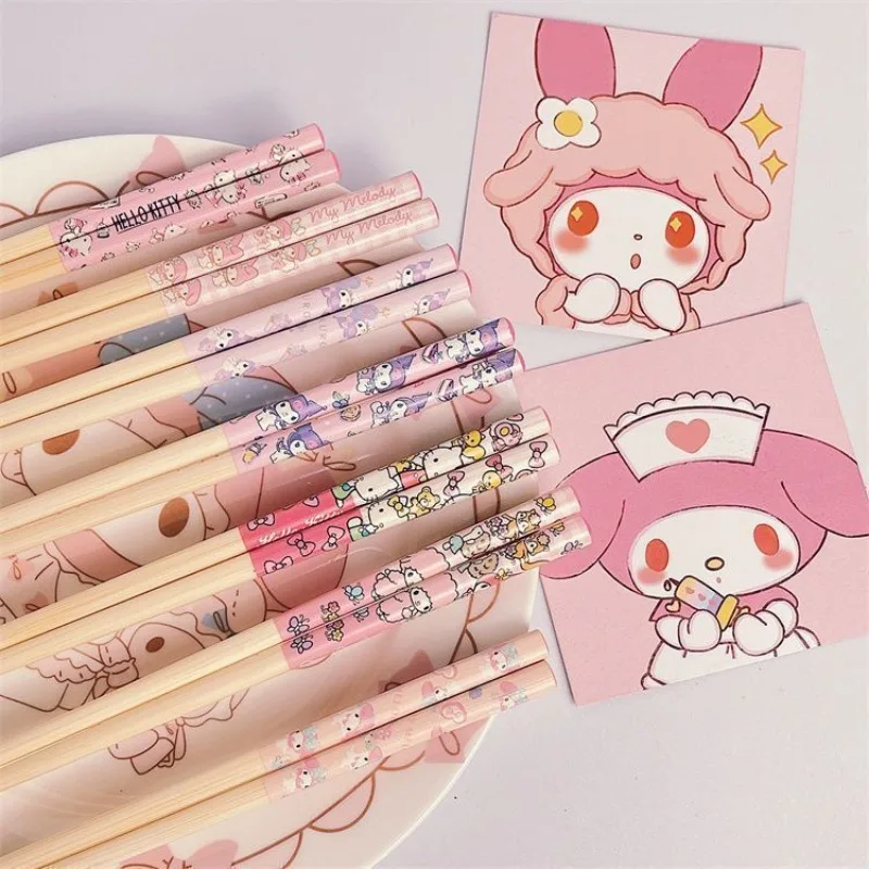 

Anime Kawaii Sanrio Kuromi Chopsticks Girl Cute Cinnamoroll My Melody Kirby Bamboo Household Portable Chopsticks Gift Wholesale