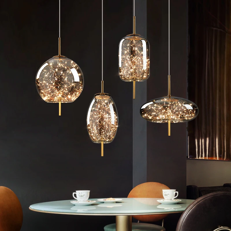 

Люстры в скандинавском стиле для дома и помещений, стеклянные подвесные светильники, подвесные лампы для гостиной, столовой, ресторана, бара, стола