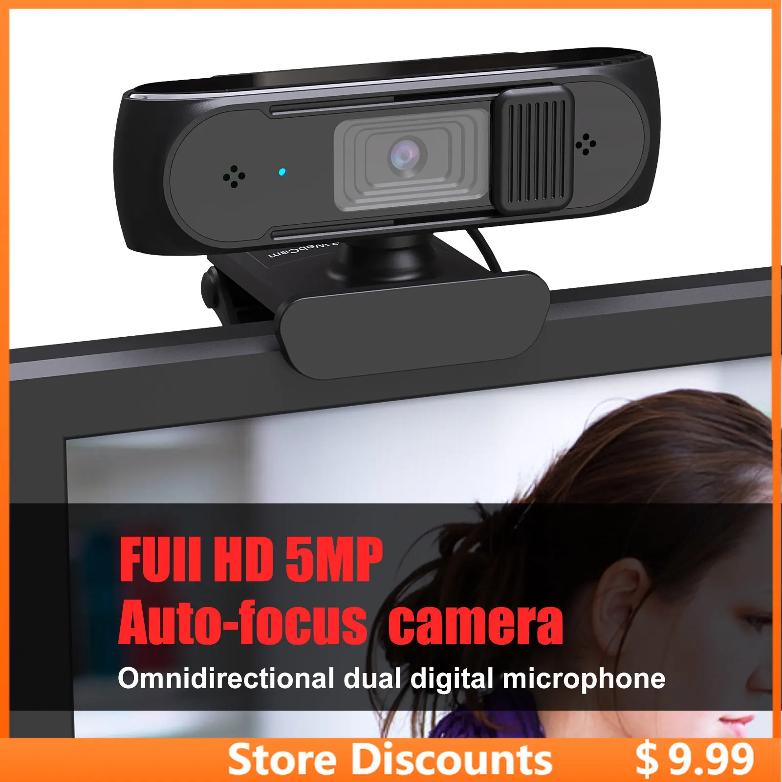 

HMTX S2 5MP Webcam USB Webcam 2.5K 720P1080P FHD PC with AF Light Correction and Dual Mics for Video Teaching with Privacy Cover