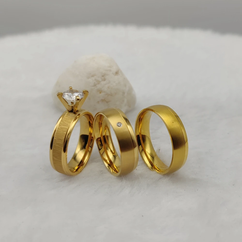 Простые модные ювелирные изделия для невесты жениха 24-каратное золото с