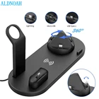 Беспроводное зарядное устройство 4 в 1, подставка для iPhone 13 12 11 8 Apple Watch 6 Airpods Pro Qi, док-станция для быстрой зарядки для Samsung S21 S20