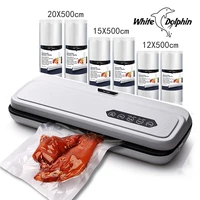 white dolphin best food vacuum sealer machine 220v with 10pcs food packaging bags household electric vacuum food sealer