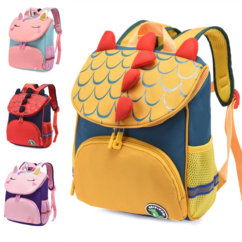 Schoolbag cartoon dinosaur children's shoulder backpack kindergarten primary school students bag baby large capacity storage bag