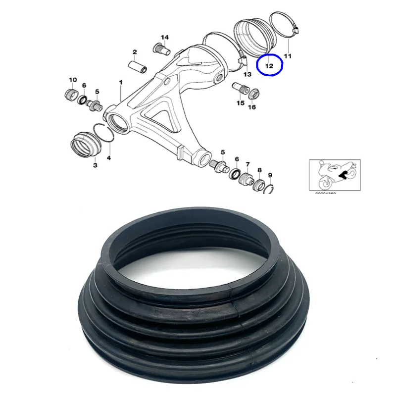 

Для BMW K1200LT/RS/GT R1150GS/RT R1100 R850/RT/R резиновая пылезащитная куртка с коническим приводом