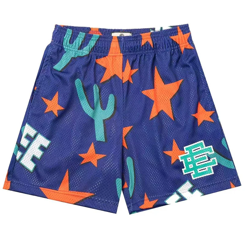 2024 Мужские Летние Шорты Eric Emanuel EE Базовые Сетчатые С Цветочным Принтом