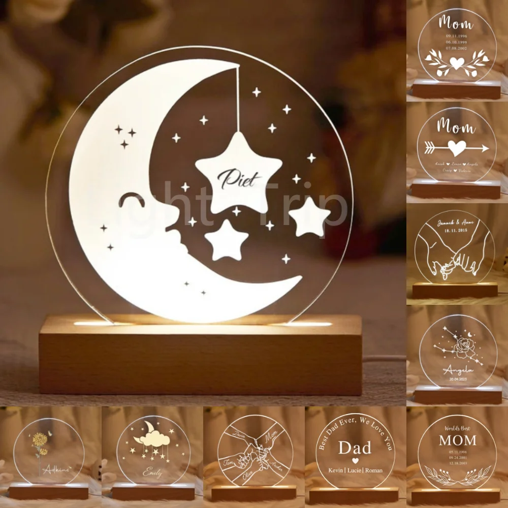 Ночная лампа Shpae с лучшим текстом для папы мамы семьи ребенка подарок на день отца