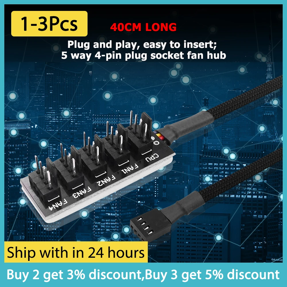 

1-3 шт., 4-контактный разделитель ЦП Molex TX4 PWM, 40 см