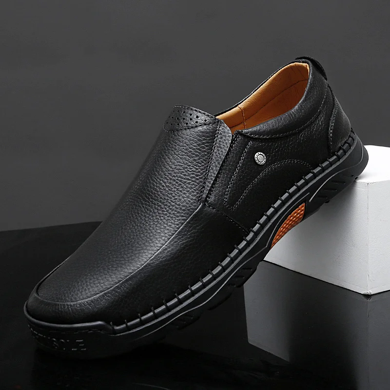 Luxury Casual New Genuine Leather Shoes Men's Stylish Shoes Mens Outdoor Climbing Shoes High Quality Slip on Man Loafers
