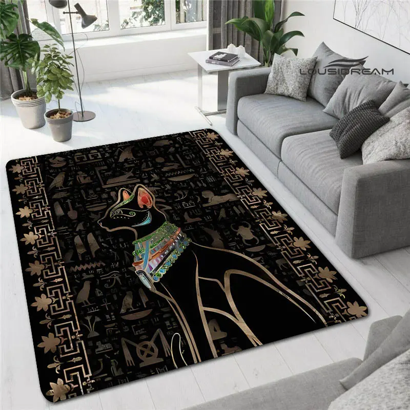 

Egyptian Pharaoh and Cat Egyptian Cultural Printing Carpet Living Room bedroom Rugs of Photography Prop Photo Birthday Gift