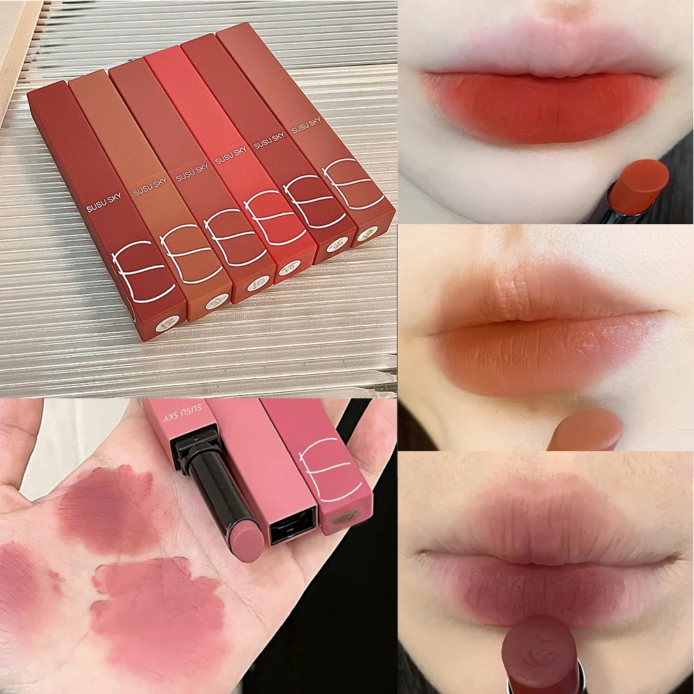 

Nude Lip Tint Fog Facial Lip Balm Velvet Matte Nude Lipstick Natural Long Lasting Non-stick Cup Waterproof Lip Glaze Make Up