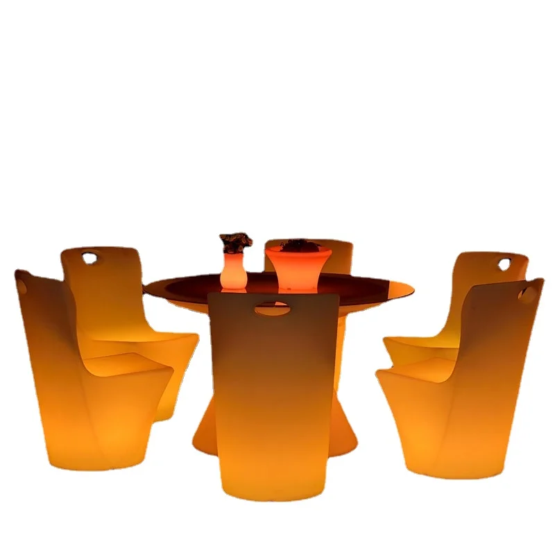 

Amazing Glow Lighting Table and Chair Decorative LED Garden Outdoor Furniture Set for Apartment Home