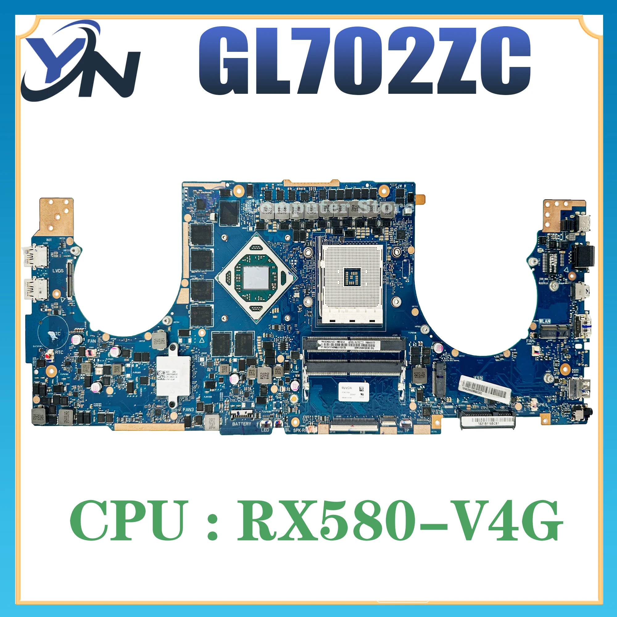 

GL702Z Notebook Mainboard For ASUS ROG GL702ZC GL702Z Laptop Motherboard Main Board 100% Test OK RX580