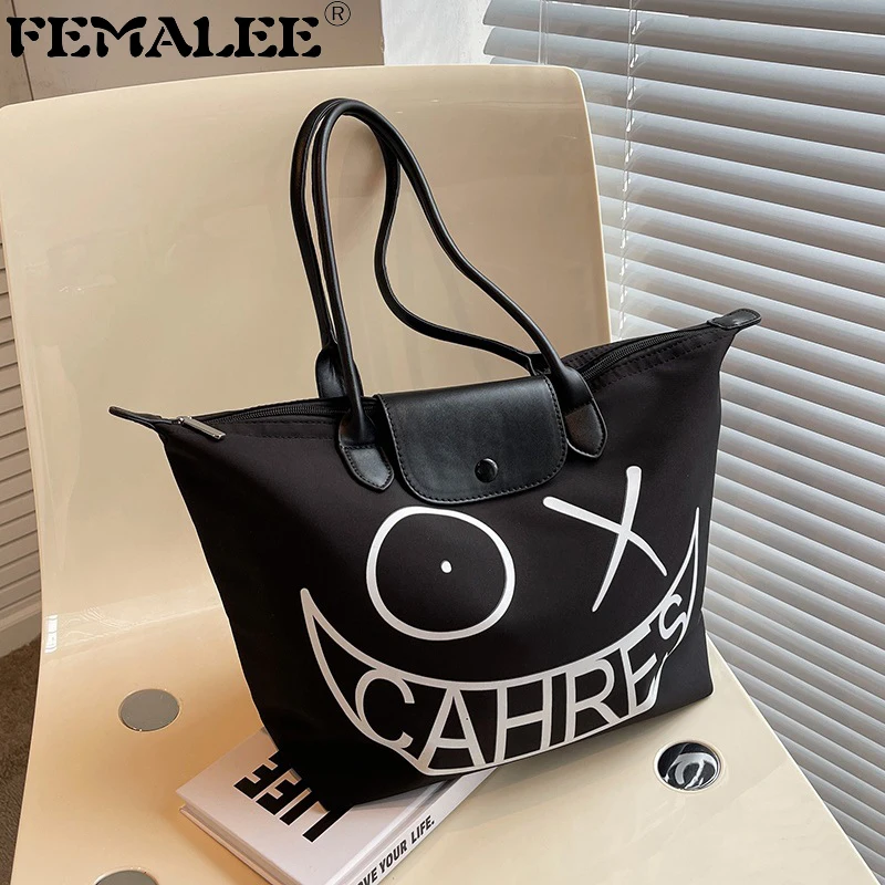 

Вместительные сумки из ткани Оксфорд для женщин, дизайнерские дамские сумочки-тоуты на молнии, модные женские маленькие черные клатчи на пл...