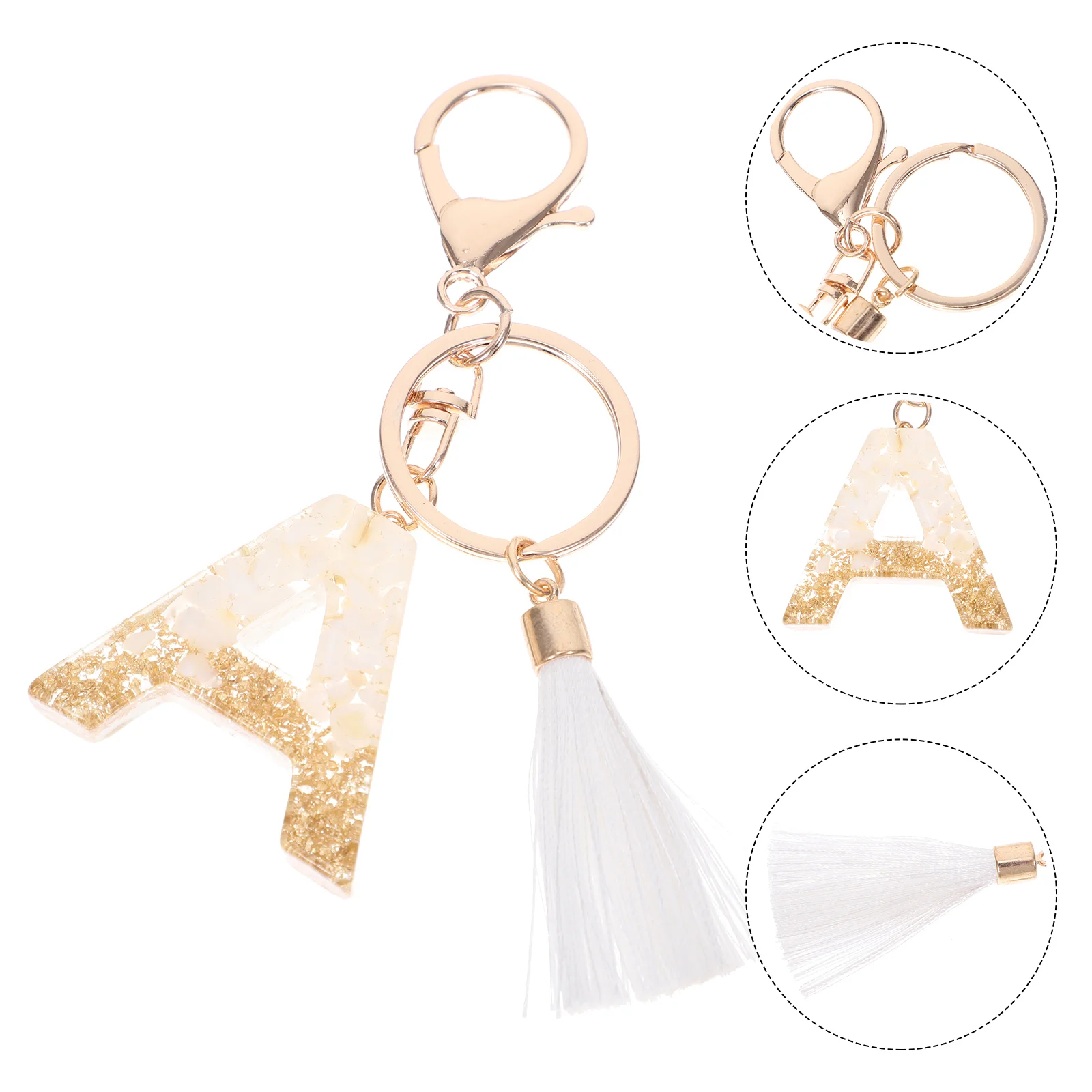 

Keychain Letter Key Chain Alphabet Charm Bag Initial Tassel Car Tassels Pendant Pom Macrame Keyring Couple Keychains Charms
